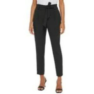 NWT Karl Lagerfeld Paris Black Tie-Waist Cropped Pants Womens Size 6 MSRP $99